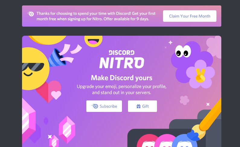 / - Discord Nitro 1 Month + 2 Boost